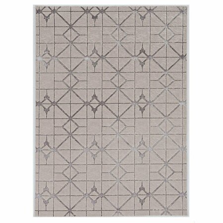HOMEROOTS 39 x 59 in. Ivory or Silver Polypropylene or Polyester Rug 375028